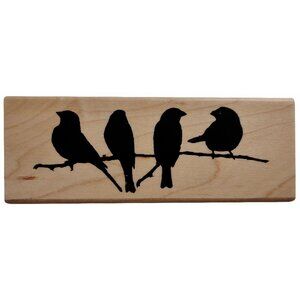 Birds On A Branch Silhouette Rubber Stamp By Inkadinkado